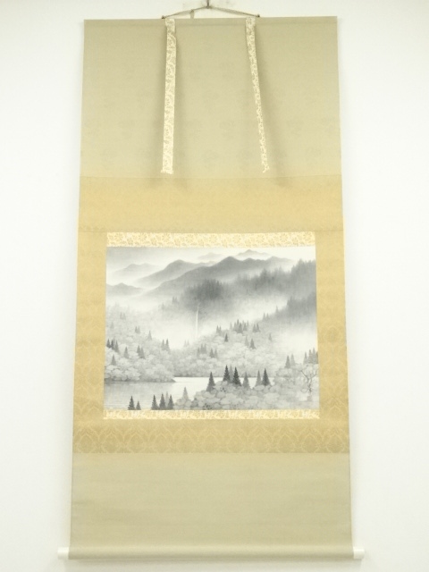 JAPANESE HANGING SCROLL / HAND PAINTED / LANDSCAPE 